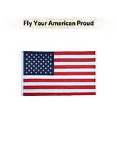 Yescom 2 Pack 8 Ft Telescoping Indoor Flag Pole Set Base Eagle Aluminum 3x5Ft Embroidered Stars Us Flag