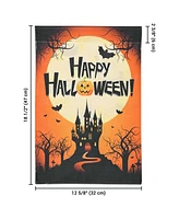 Yescom 12"x18" Halloween Garden Flag Castle Bat Pumpkin Jack O Lantern Party 2 Pcs 2024