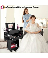 Byootique Rolling Makeup Case Trolley Cosmetic Organizer Hair Stylist Salon