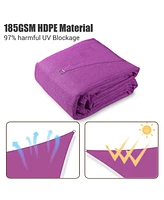 Triangle Sun Shade Sail Canopy Awning 10Ft Detachable Pole Kit Outdoor