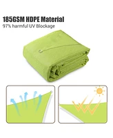 Rectangle Sun Shade Sail Canopy Awning 10Ft Detachable Pole Kit Outdoor