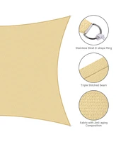 Yescom 10x13 Ft 97% Uv Block Rectangle Sun Shade Sail Hdpe Canopy Patio Garden
