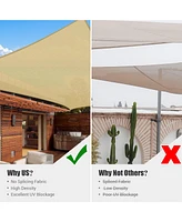 Yescom 10x13 Ft 97% Uv Block Rectangle Sun Shade Sail Hdpe Canopy Patio Garden