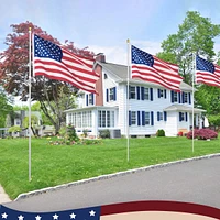 Yescom Bravery 10Ft Sectional Flag Pole Kit Aluminum Outside Inground Yard Garden with 3'x5' Usa Flag Ball Top Silver