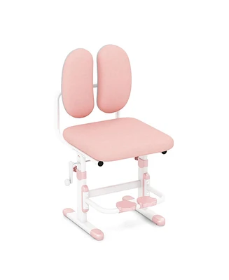 Slickblue Ergonomic Height-adjustable Kids Study Chair with Double Back Support