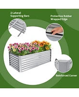 6 x 3 x 2 Feet Rustproof Metal Planter Box with Ground Stakes for Plants