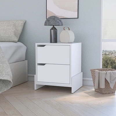 Fm Furniture Lovell Nightstand with Sturdy Base and 2-Drawers