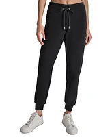 Dkny Women's Embroidered Logo Cuff Fleece Jogger Sweatpants