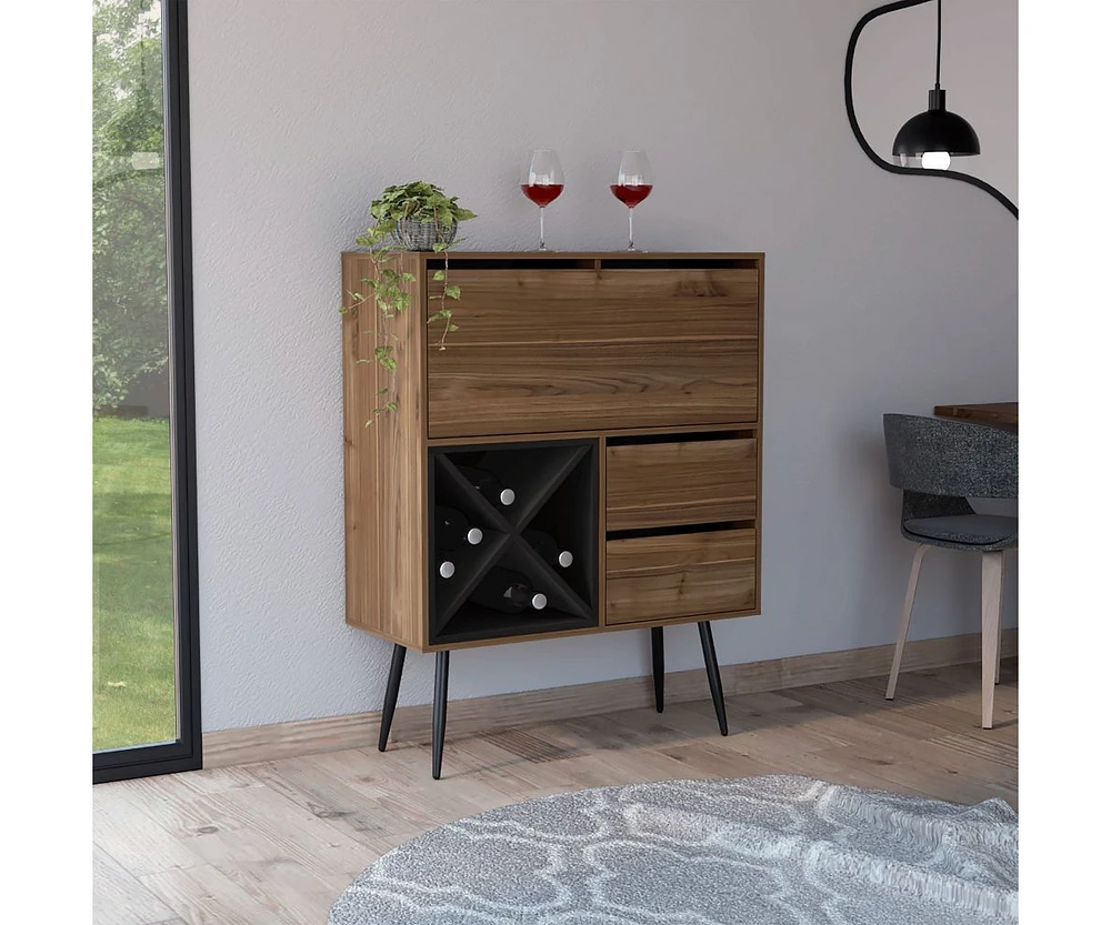 Fm Furniture Orchid Bar, Two Drawers, Four Double Liquor Spaces, One Cabinet