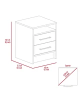 Fm Furniture Philadelphia Nightstand, Two Drawers