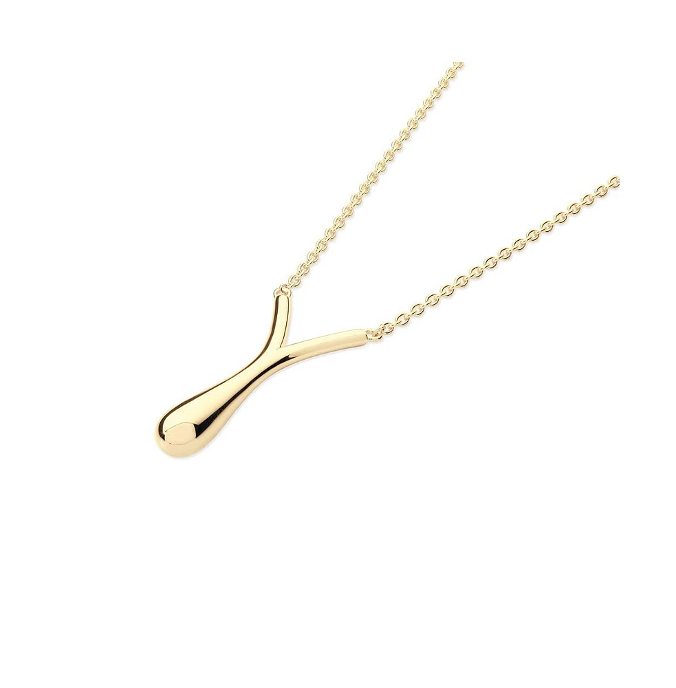Lucy Quartermaine Short Single Drop Pendant in Gold Vermeil
