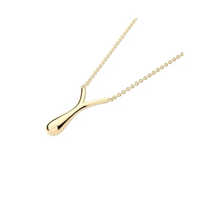 Lucy Quartermaine Short Single Drop Pendant in Gold Vermeil