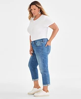 Style & Co Plus Mid-Rise Girlfriend Jeans, Created for Macy's