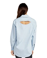 Belle & Bloom Women's My Girl Oversized Shirt - Duck Egg Blue