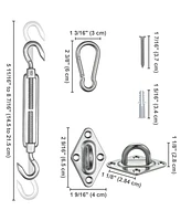 Triangle Sun Shade Sail Hardware Kit 304 Anti-Rust Stainless Steel Lawn 2 Pack