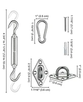 Yescom Triangle Sun Shade Sail Hardware Kit 304 Anti-Rust Stainless Steel Garden 2 Pack