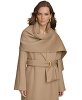 Donna Karan New York Women's Belted Scarf-Wrap Coat