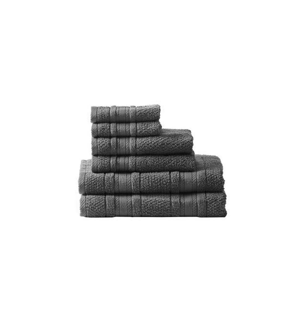 Home Outfitters 100% Cotton Feather Soft Bath Towel 6PC Set , Absorbent, Bathroom Spa Towel, Transitional