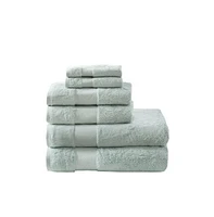 Home Outfitters 100% Cotton 6pcs Bath Towel Set , Absorbent, Bathroom Spa Towel, Transitional