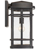 Neri Mission Industrial Box-Shaped Outdoor Wall Light Fixture Oil Rubbed Bronze 16" Clear Seedy Glass for Exterior House Porch Patio Outside Deck Fron