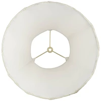 Cream Scalloped Gallery Medium Bell Lamp Shade 7" Top x 14" Bottom x 12.5" High (Spider) Replacement with Harp and Finial - Springcrest