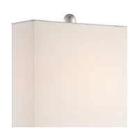 Connie Mid Century Modern Table Lamps 25" High Set of 2 with Usb Charging Port White Faux Marble Rectangular Shade for Living Room Desk Bedroom House