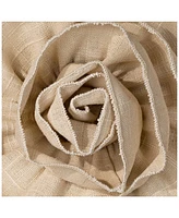 Almond Linen with Flower Small Drum Lamp Shade 11" Top x 12" Bottom x 11" High (Spider) Replacement with Harp and Finial - Spring crest