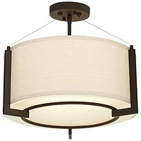 Possini Euro Design Stinson Modern Ceiling Light Semi Flush-Mount Fixture 17 1/4" Wide Bronze 3