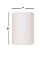 Springcrest Set of 2 Drum Lamp Shades White Small 8" Top x 8" Bottom x 11" High Spider with Replacement Harp and Finial Fitting