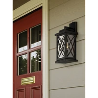 Woodland Park Mission Outdoor Wall Light Fixture Black Metal15" Clear Glass Security Dusk To Dawn for Exterior House Porch Patio Outside Deck Garage Y