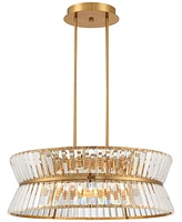 Vienna Full Spectrum Melwick Soft Gold Chandelier Lighting 28" Wide Modern Crystal Hourglass Shade 12-Light Fixture for Dining Room House Home Foyer K