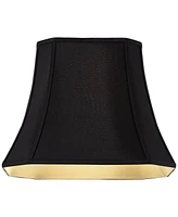 Black Oblong Cut Corner Medium Lamp Shade 10" Wide x 7" Deep at Top and 16" Wide x 12" Deep at Bottom and 13" Slant x 12.5" H (Spider) Replacement wit