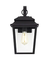 Bellis Verde Outdoor Wall Light Sconce Fixture Texturized Black Steel 15 1/4" Clear Glass Lantern for Exterior House Porch Patio Outside Deck Garage Y