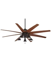 72" Predator Rustic Farmhouse Indoor Ceiling Fan with Led Light Remote Control English Bronze Metal Cherry for Living Room Kitchen House Bedroom Famil