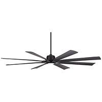 80" Defender Modern Industrial Outdoor Ceiling Fan with Dimmable Led Light Remote Control Matte Black Damp Rated for Patio Exterior House Home Porch G