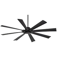 Possini Euro Design 70" Defender Modern Indoor Outdoor Ceiling Fan with Remote Control Matte Black Damp Rated for Patio Exterior House Home Porch Gaze