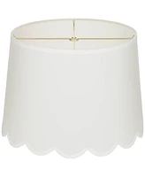 Hardback Scallop Bottom Empire Lamp Shade White Medium 13" Top x 15" Bottom x 11" High Spider with Replacement Harp and Finial Fitting