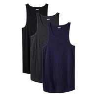 KingSize Big & Tall Ribbed Cotton Tank Undershirt 3-Pack