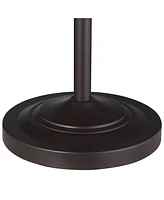 Carter Traditional Table 3 Piece Floor and Table Lamp Set Bronze Metal Oatmeal Drum Shade Decor for Living Room Bedroom House Bedside Nightstand Home