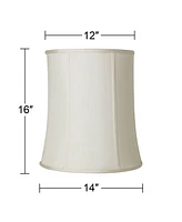 Creme Medium Deep Drum Lamp Shade 12" Top x 14" Bottom x 16" High (Spider) Replacement with Harp and Finial - Imperial Shade