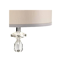 Aline 26 1/2" Tall Traditional Table Lamp Clear Crystal Single Gray Shade Living Room Bedroom Bedside Nightstand House Office Home Reading Kitchen Ent