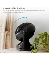 Iris Usa Woozoo Fan, Small Oscillating Desk Fan, Table Air Circulator, 3 Speeds, 52ft Max Air Distance, 12 Inches, 112° Adjustable Tilt
