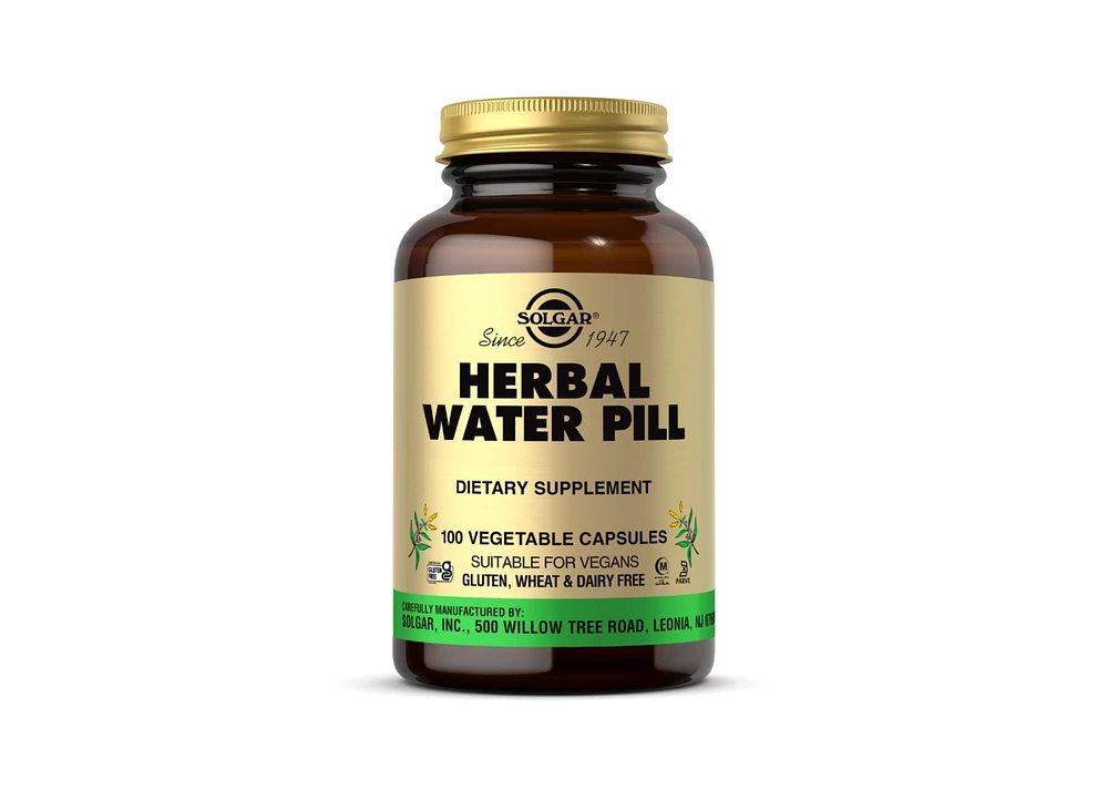 Solgar Natural Herbal Diuretic Vegetable Capsules, 100 V Caps