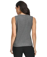 Calvin Klein Women's Ribbed Sleeveless Crewneck Sweater