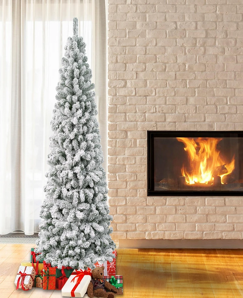 National Tree Company First Traditions Acacia Medium Flocked Tree 7.5 ft