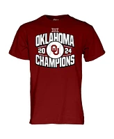 Blue 84 Men's and Women's Crimson Oklahoma Sooners 2024 Big 12 Baseball Regular Season Champions T-Shirt