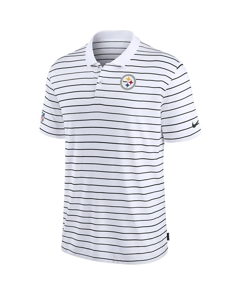 Nike Men's White Pittsburgh Steelers 2022 Sideline Lock Up Victory Performance Polo