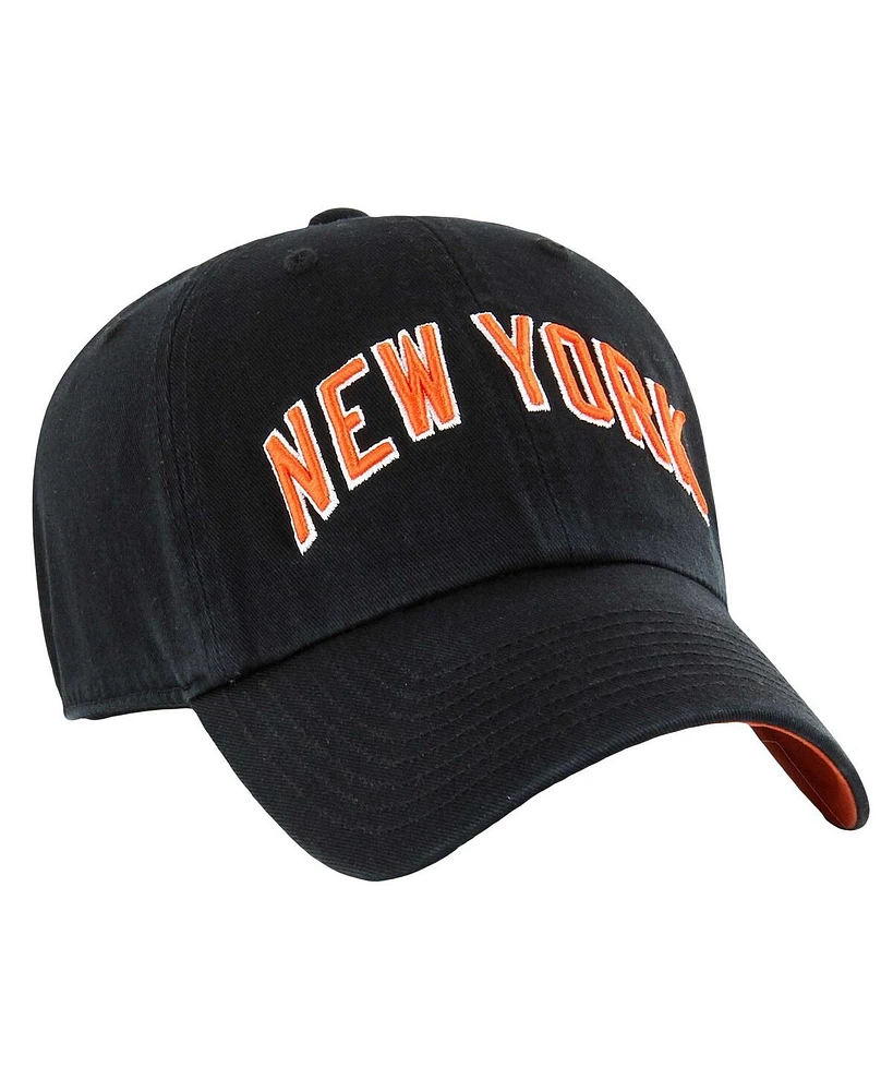 '47 Brand Men's Black New York Knicks City Edition Clean Up Adjustable Hat