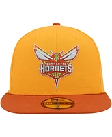 New Era Men's Gold/Rust Charlotte Hornets 59FIFTY Fitted Hat