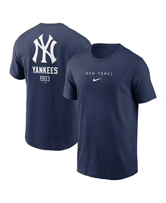 Nike Men's Navy New York Yankees Large Logo Back Stack T-Shirt